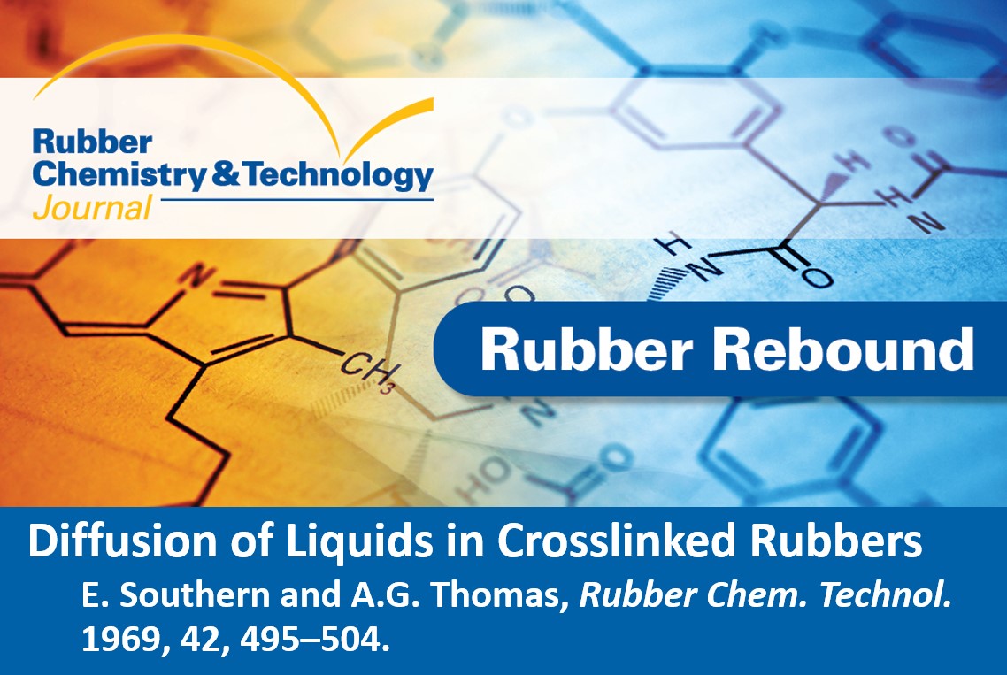 Rubber Chemistry & Technology Journal (@rubberchemtech) on Twitter photo In 1969, Southern and Thomas published this paper on diffusion of liquids in crosslinked rubber. This paper is our #RubberRebound this week, which is open access for a week so you can take a look
meridian.allenpress.com/rct/article/42…
<a href="/RubberDivision/">Rubber Division, ACS</a> In 1969, Southern and Thomas published this paper on diffusion of liquids in crosslinked rubber. This paper is our #RubberRebound this week, which is open access for a week so you can take a look
meridian.allenpress.com/rct/article/42…
<a href="/RubberDivision/">Rubber Division, ACS</a>