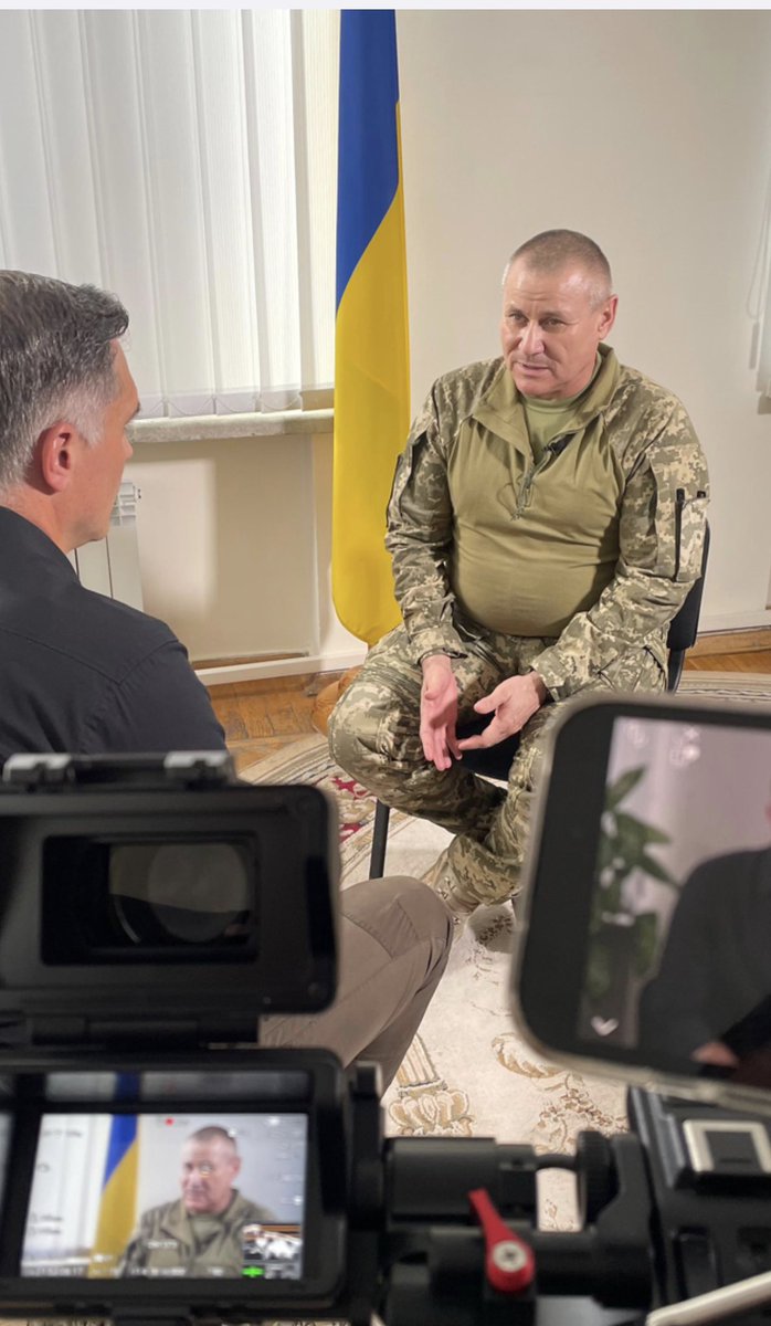 fpleitgenCNN's tweet photo. Interviewed Ukraine’s Commanding General for the counteroffensive in the South, Oleksandr Tarnavsky. Main points: Praised strikes on Russian navy in Sevastopol, said he expects big push when his forces reach Tokmak, says fighting will NOT be slowed in Winter because they are using mostly small units and less heavy vehicles to advance, is not very concerned about the Surovikin line. #CNN #UKRAINE
