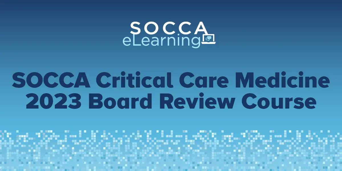 Society of Critical Care Anesthesiologists (@socca_critcare) on Twitter photo SOCCA's 2023 Critical Care Medicine Board Review Course will be offered from 5pm to 7pm ET on 9/28 & 10/5 | Review agenda, faculty, & register in advance: buff.ly/3LuZlEc | Admission is free to the critical care community | <a href="/tbenjaco/">Talia K. Ben-Jacob, MD, MSc</a> <a href="/fiza_babar/">Babar Fiza</a> <a href="/ErinH_MD/">Erin Hennessey, MD MEHP</a> @MdVeena SOCCA's 2023 Critical Care Medicine Board Review Course will be offered from 5pm to 7pm ET on 9/28 & 10/5 | Review agenda, faculty, & register in advance: buff.ly/3LuZlEc | Admission is free to the critical care community | <a href="/tbenjaco/">Talia K. Ben-Jacob, MD, MSc</a> <a href="/fiza_babar/">Babar Fiza</a> <a href="/ErinH_MD/">Erin Hennessey, MD MEHP</a> @MdVeena