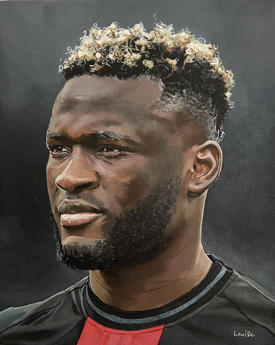My painting of @boniface_jrn 🇳🇬🦅 for the @Topps_UK UEFA #LivingSet 👩‍🎨 🔗 uk.topps.com/weekly-release… #uel #bayer04 #thehobby @the_smallie