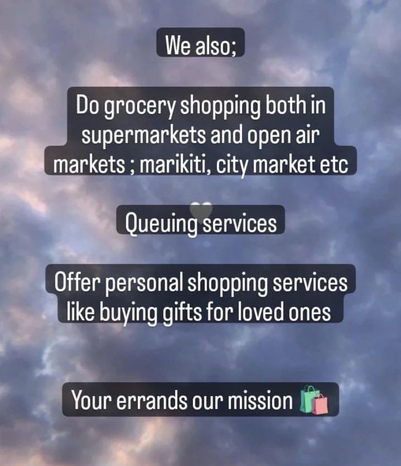 biz_kot's tweet image. ⏳ Don&apos;t let errands bog you down! @___gathondu has your back. They&apos;re  your reliable solution for tasks you can&apos;t manage. Book via WhatsApp at  0742456709 or DM them. Reclaim your time and energy today! 🕒🏃‍♀️🇰🇪  #KenyanBusinesses #ErrandSolutions