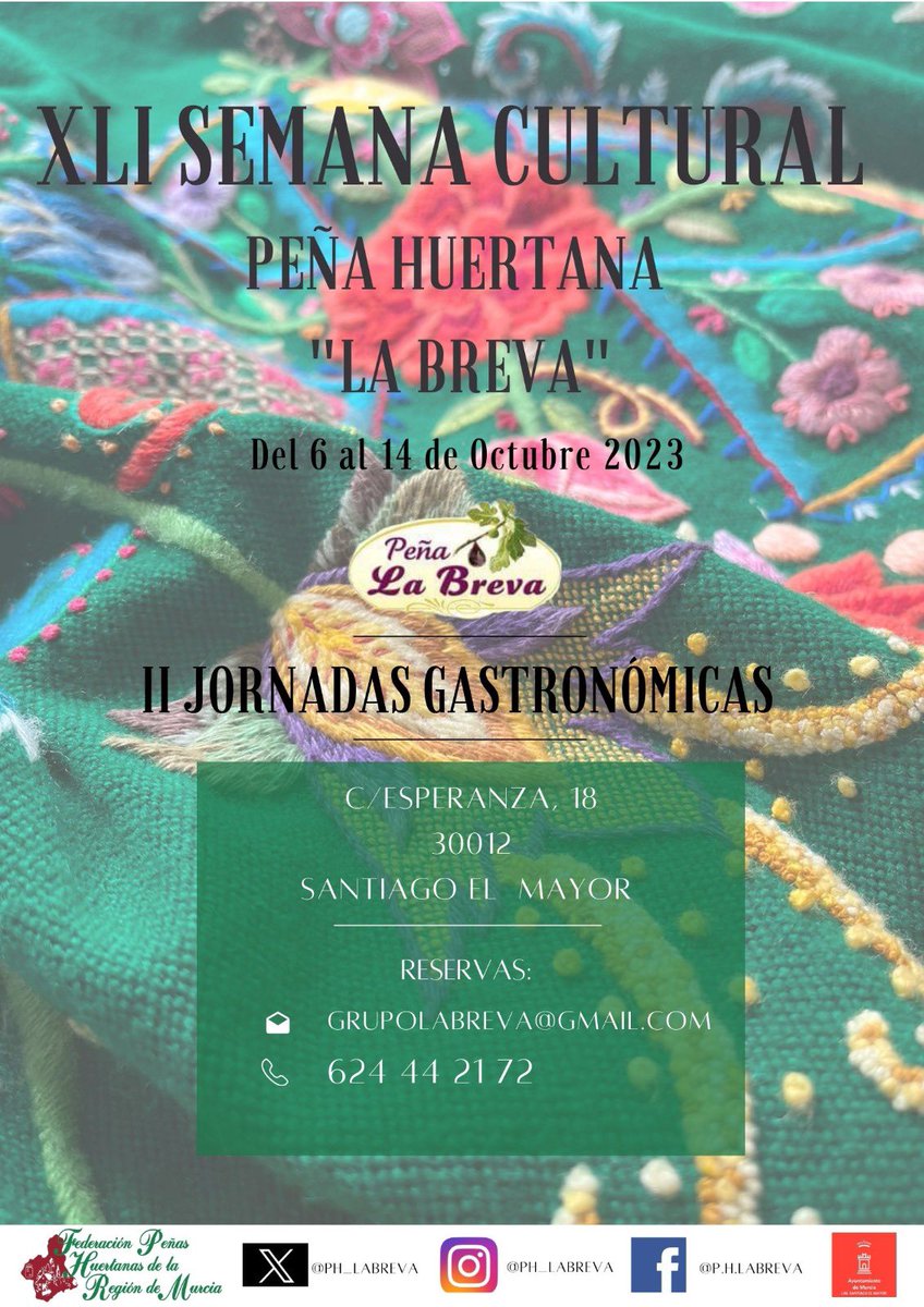 ph_labreva's tweet photo. 📣📣¡Ya estamos a dos semanas de nuestra XLI semana cultural!

Además, tres el éxito del año pasado, volvemos a repetir nuestras Jornadas Gastronómicas 🥗🥘🍗

Aquí os dejamos un programa hecho con mucho cariño y lleno de actividades para que participéis. 

¡Os esperamos! 💜💚 https://t.co/w6ZzsDVm8s