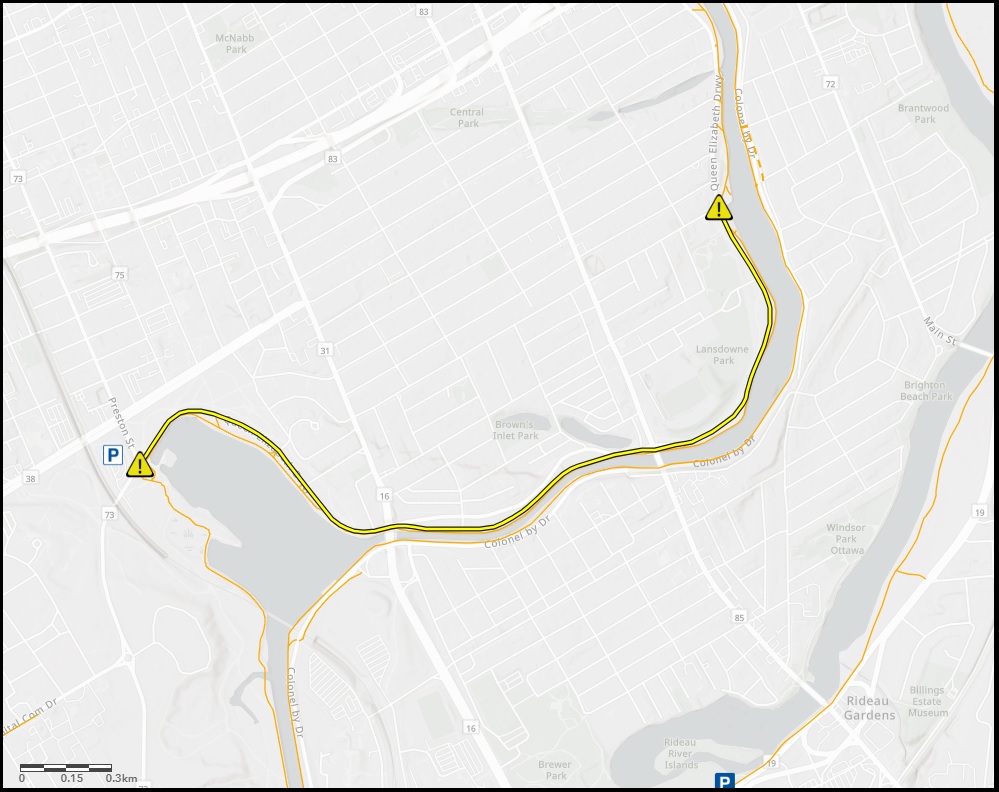 Closure advisory | Wiggle Waggle Walk &amp; Run  
📆 Sunday, September 24, 2023, 8:45 am to 11:45 am  
🚧 Closure on Queen Elizabeth Driveway from Fifth Avenue to Preston Street  
For more info: ncc-ccn.gc.ca/closures/parti… |#OttTraffic #OttBike #OttNews