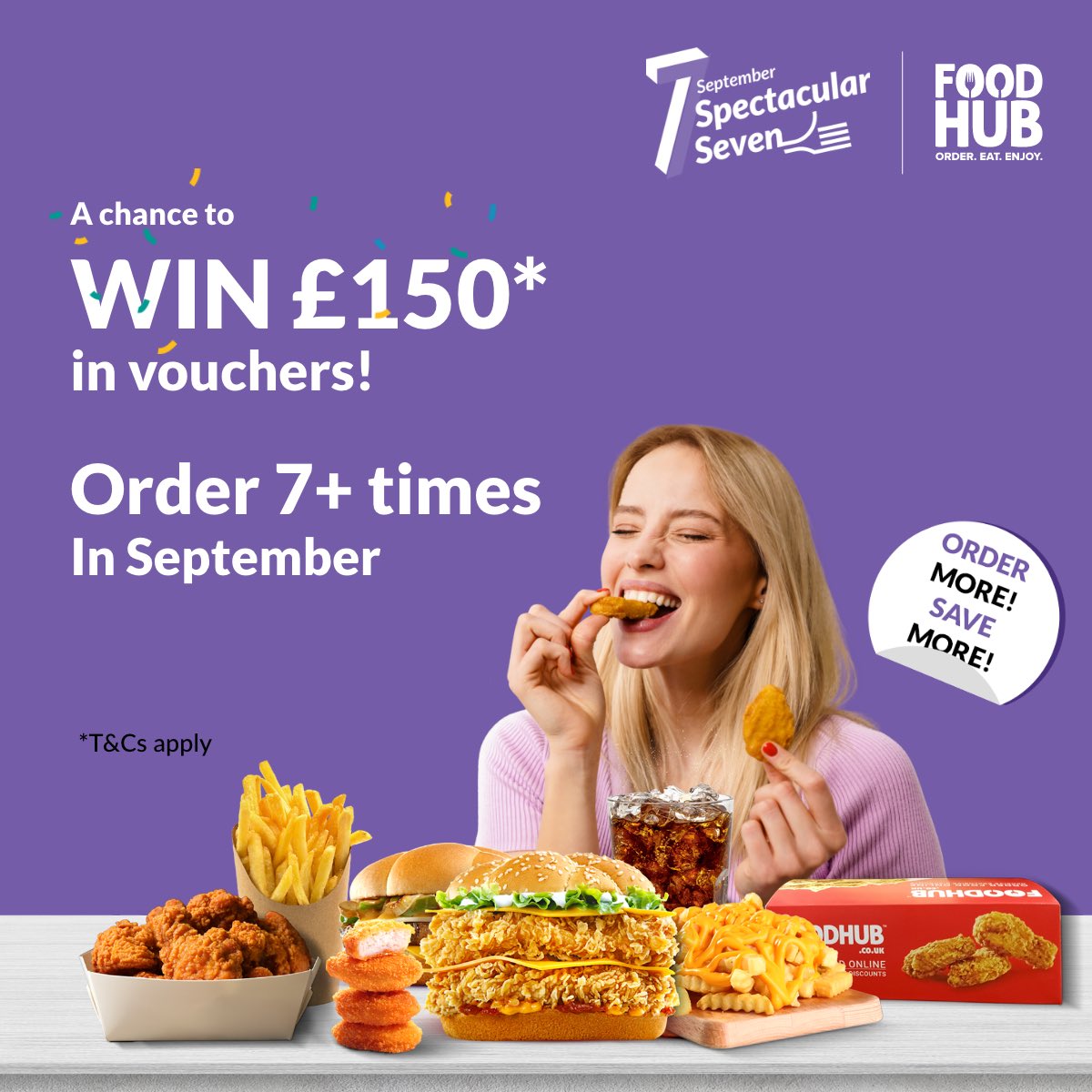 FoodhubUK's tweet photo. πππ HUGE GIVEAWAY ALERT πππ
It's easier than you think!
1. Order 7+ times before September ends
2. You could WIN vouchers worth Β£150*
Full terms on https://t.co/CCHyx6NCHR
#SeptemberOffers #FoodVoucher #ContestAlert #Giveaway #Voucher #FoodLove #Foodhub https://t.co/D1kcr4ccKT