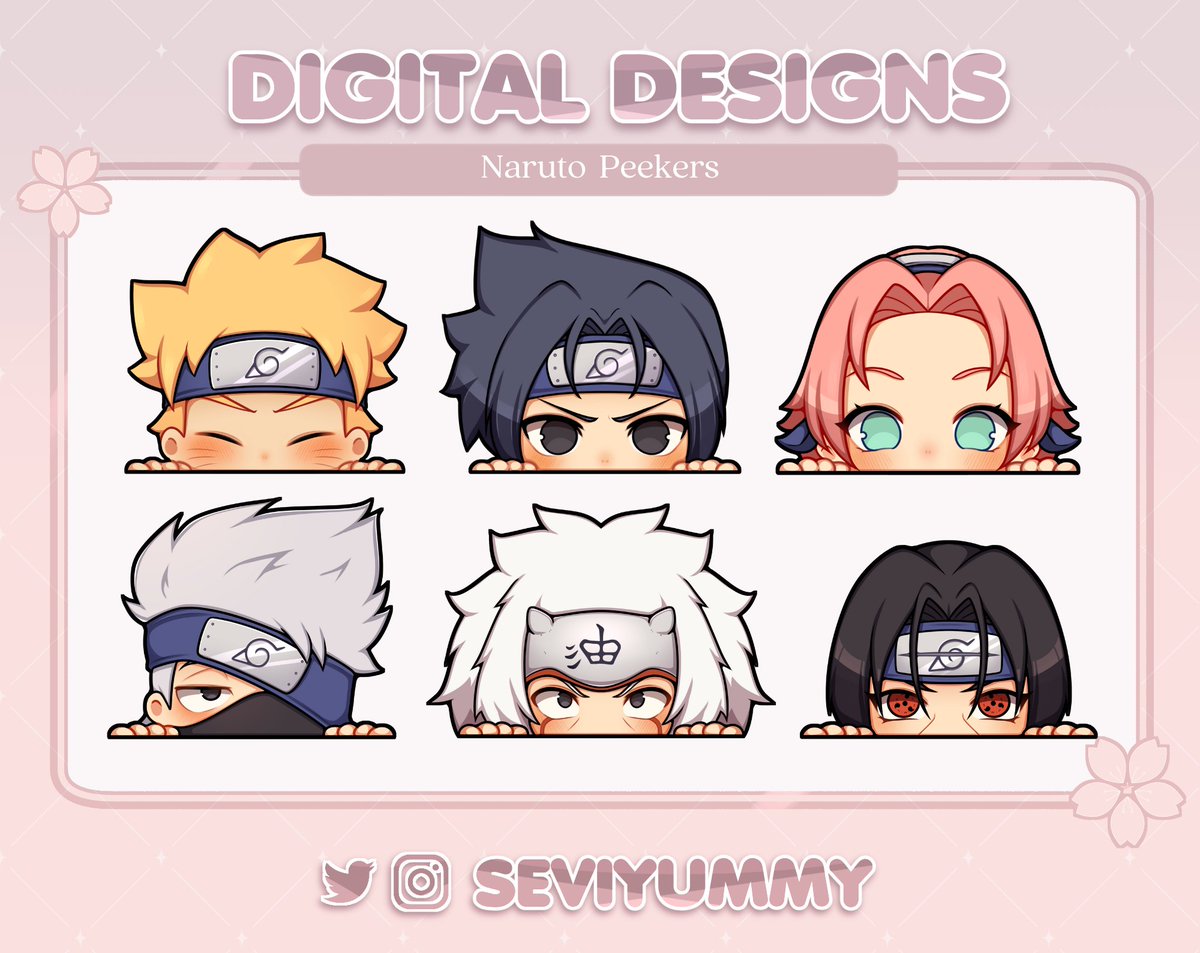 One Piece & Naruto Peeker designs!
$30 each set ^^

✅ Can be used for personal and commercial projects.
✅ For digital and physical products.
❌No exclusivity!
📩 DM me!

(These are just digital designs, not a physical product) 
