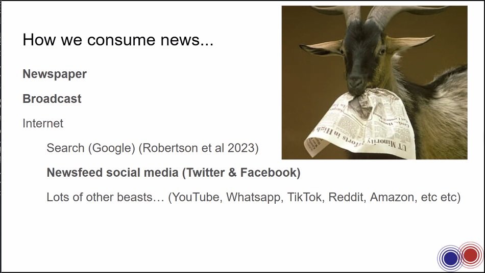 Rutgers Computational Social Science Lab (@rutgerscsslab) on Twitter photo How hungry are you for news, and where do you go to get it? Distinguished Professor <a href="/davidlazer/">🇺🇦 DavidLazer@bsky.social</a> is sharing his insights on the changing online information ecosystem. How hungry are you for news, and where do you go to get it? Distinguished Professor <a href="/davidlazer/">🇺🇦 DavidLazer@bsky.social</a> is sharing his insights on the changing online information ecosystem.