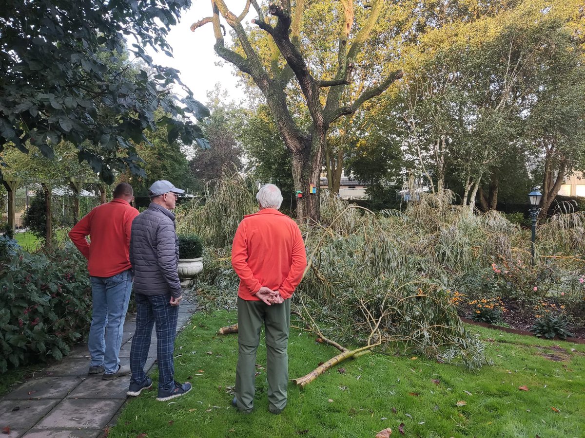 Dertig medewerkers van de firma Van Huizen hebben vrijdag verschillende werkzaamheden in de tuin uitgevoerd, ter ondersteuning van onze tuinploeg. Onder meer de wilg is gesnoeid. Vrijwilligers en medewerkers bedanken de medewerkers van de firma Van Huizen voor dit gebaar.
