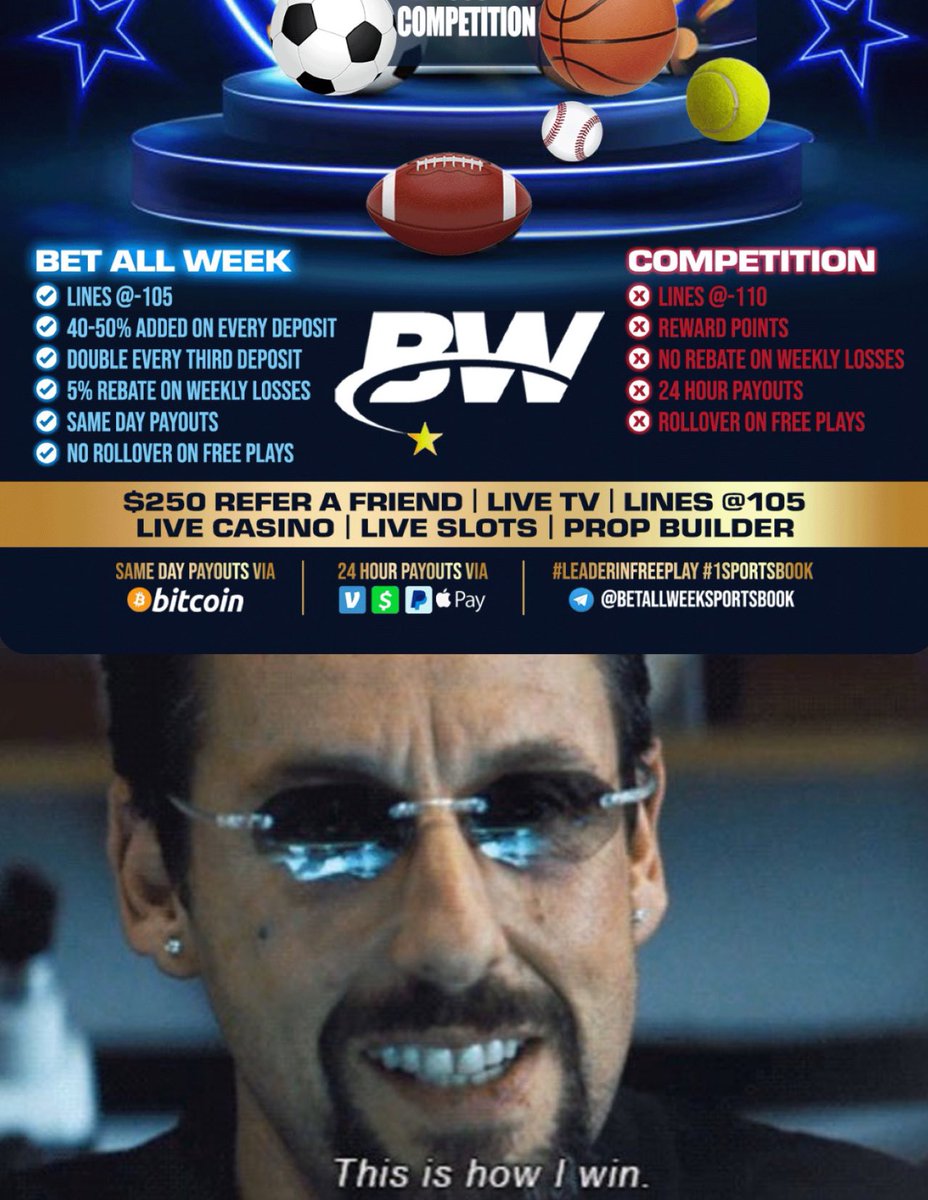 BawSportsbook's tweet photo. #GamblingTwiitter #GamblingX #sportsbets #sportsbettingtwitter #sportsbettor #GAMBLEMONEY
- Our #bettors win 50% more of there bets, come check us out and #findoutwhy π°
#Freeplay #1Sportsbook #SameDayPayouts https://t.co/6kpm9eK6Wp