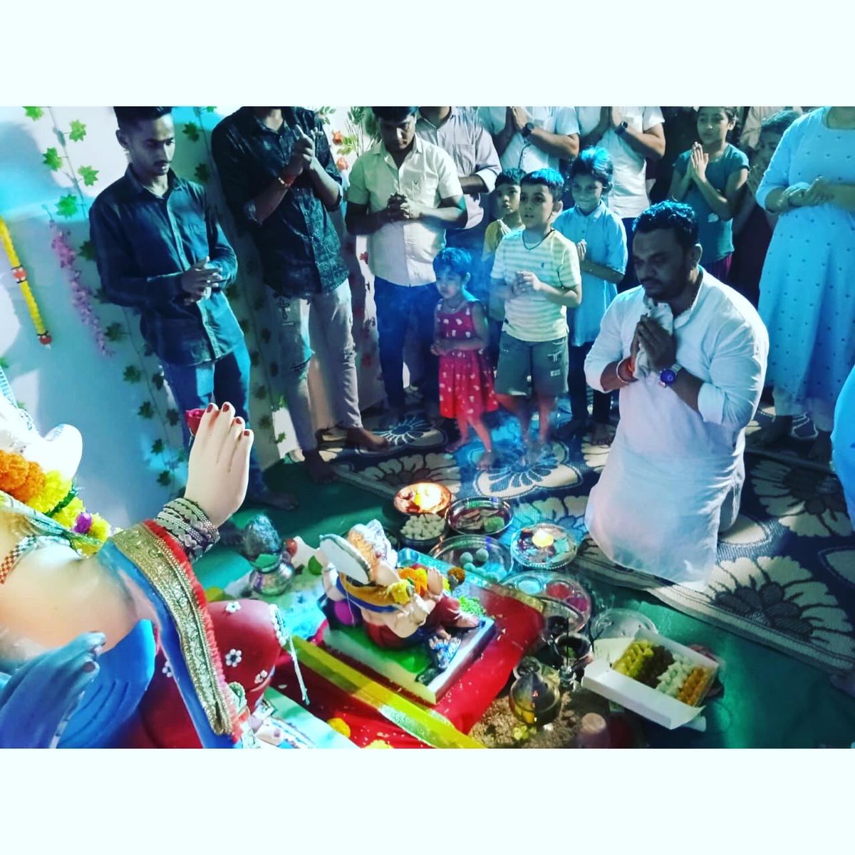 'Seeking the divine blessings of Ganpati Bappa at Jala Ram Society, Rakholi. 🙏#GanpatiBlessings #DivineGuidance'