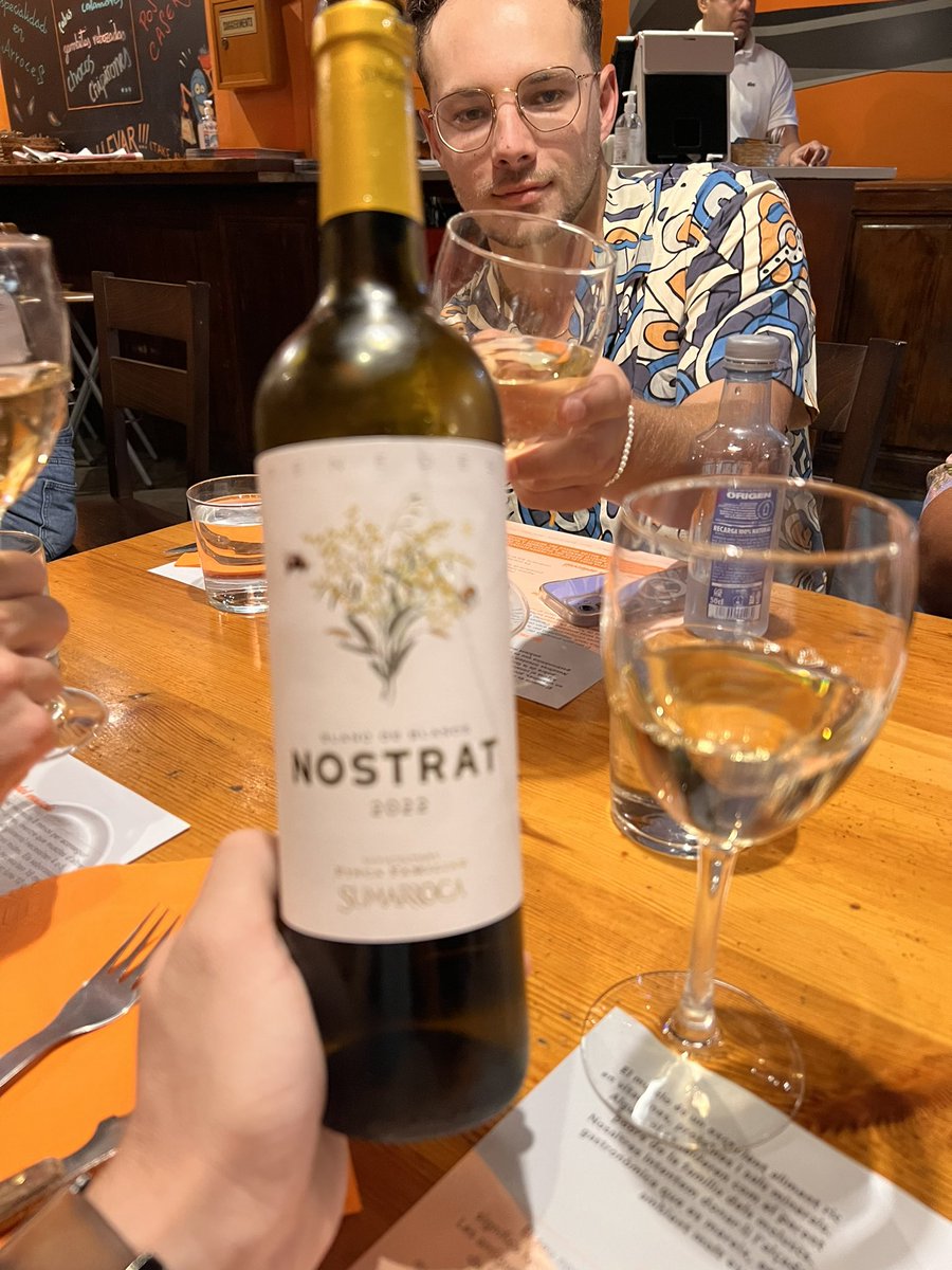 Hondoworldwide's tweet photo. Day 1
24 hour travel day and the boys are finally in Barcelona. Rerouted through Portugal. Local Spanish white wine with seafood tapas to start. (Fried sardines, prawns, and calamari) https://t.co/HtSiyMglFi