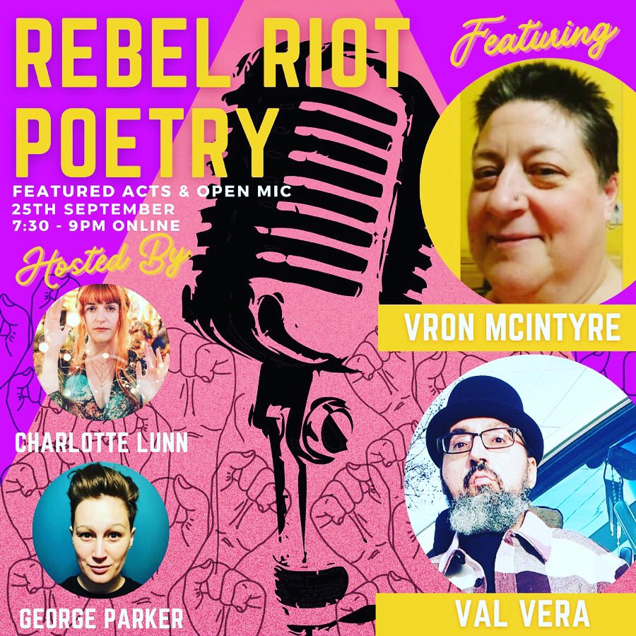 Need something to shake the Monday blues after this weekend? Look no further 👀 Join me & @a_george_parker 

We’ve got the sensational @vron_chariot & @CripLyrical 

Val has just had their book come out - it’s going to be a poetry party 🎉 

GET YOUR TICKETS…