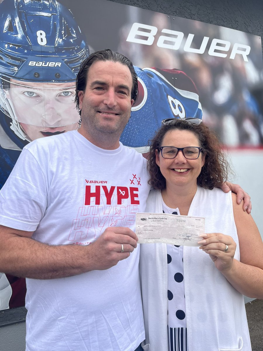 Jenny was here today to accept our donation of $752.00 to Kidsport Lethbridge-Taber. All sharpens during Hypefest a few weeks ago helps great kids play! Thanks to <a href="/bauerhockey/">BAUER Hockey</a> and all of you for making Hypefest an amazing event for our community! #teambert #hypecares #kidsport