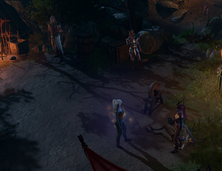 docgames80's tweet photo. Even dead, Lae'zel still shows up to the party.  That's dedication. #BaldursGate3 https://t.co/pIFOqRGRt1