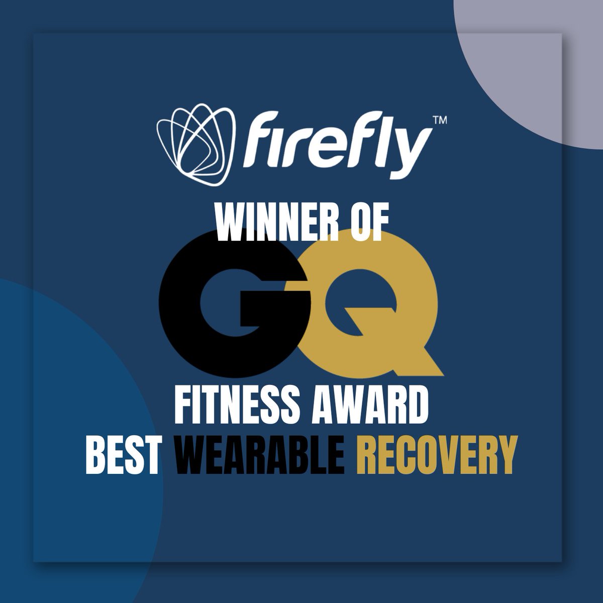 fireflyrecovery's tweet photo. We are proud to announce that #Firefly has been selected by @GQ for the 2023 Fitness Awards for Best Wearable Recovery! #GQMagazine #GQFitnessAwards #FireflyRecovery
Full article: https://t.co/Z4waTO597S https://t.co/4KC8M8HFve