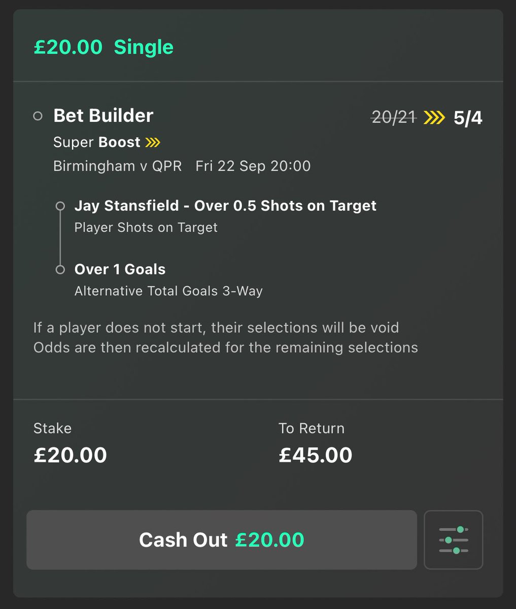 ValueBetSpotter's tweet image. 😍 £45 free cash giveaway! 

If this Birmingham vs QPR superboost wins tonight, we’ll give £45 to one of you! 

Just LIKE/RETWEET this tweet to enter!