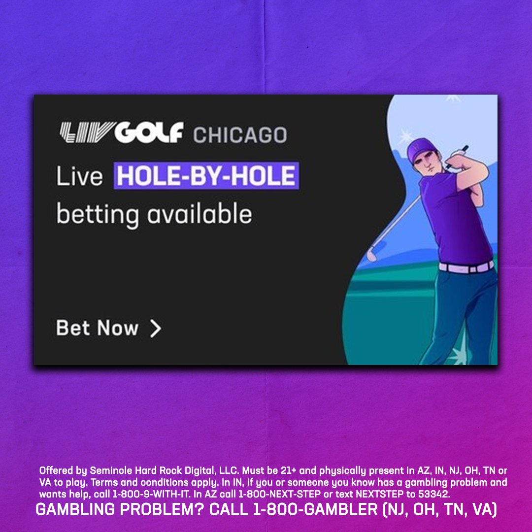 HardRockBet's tweet image. LIV Golf Chicago is under way and Hard Rock Bet is the only place you can live bet it!
(Available in AZ, OH and TN)