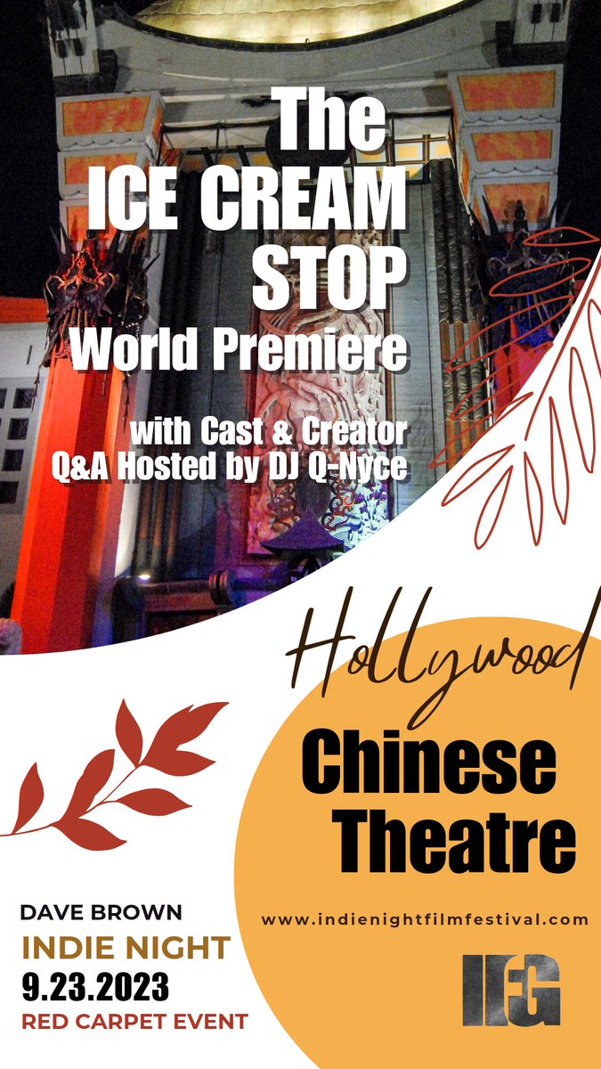 ThaiEdwards's tweet photo. The grand Hollywood Premiere and final public viewing and cast Q&amp;A of THE ICE CREAM STOP is this weekend at @IndieNightFF in the iconic Chinese Theatre. The festivities will kick off at 2p-5:30p.  #WorldPremier #TheIceCreamstop

Get tickets now at: https://t.co/FMydrec0go. https://t.co/EFjp4UeRi0