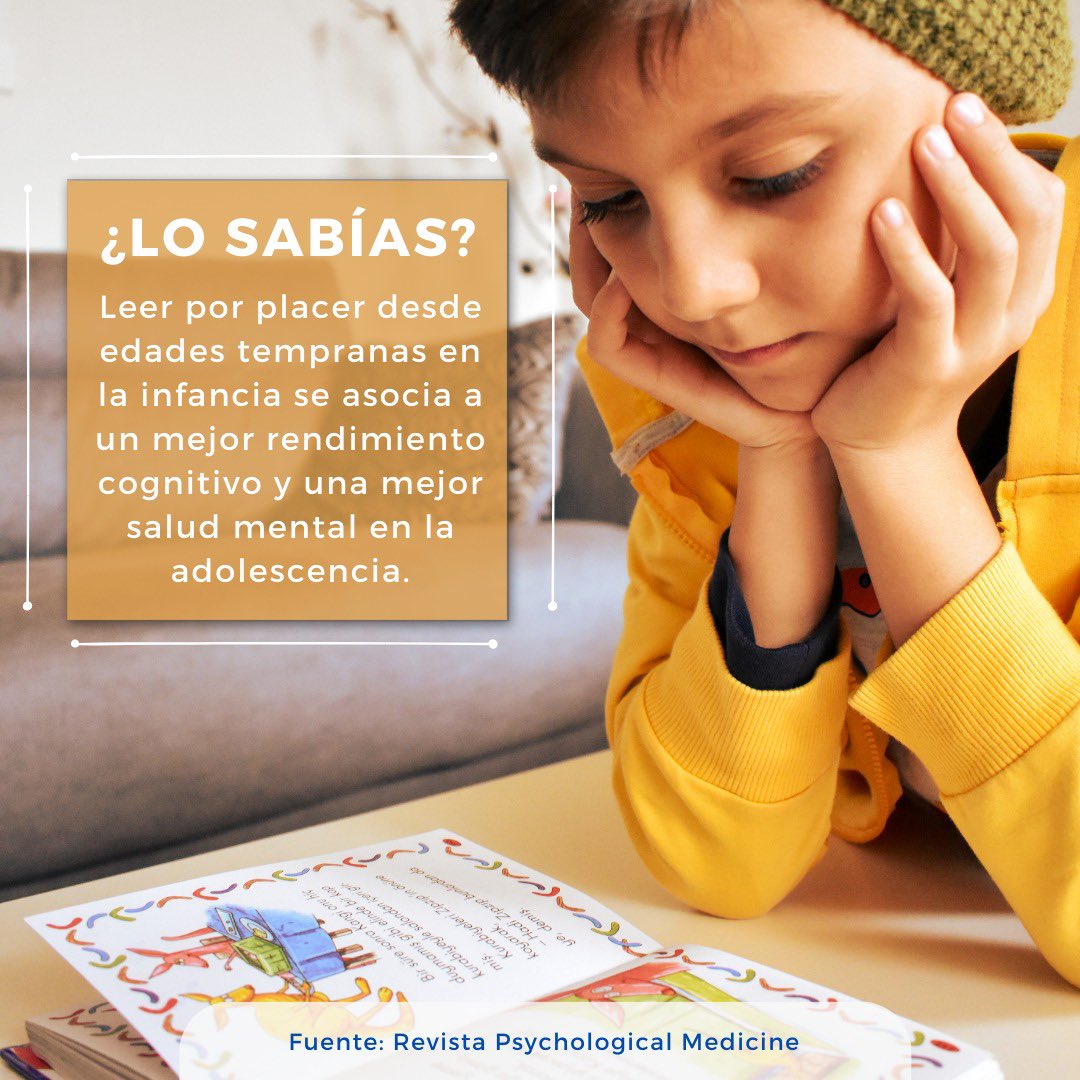 📖 ¿Sabes que leer por placer en la infancia se traduce en una adolescencia con mejor rendimiento cognitivo y mejor salud mental? 👉Es una de las conclusiones que se puede extraer de un reciente estudio publicado en la 𝗿𝗲𝘃𝗶𝘀𝘁𝗮 𝗣𝘀𝘆𝗰𝗵𝗼𝗹𝗼𝗴𝗶𝗰𝗮𝗹 𝗠𝗲𝗱𝗶𝗰𝗶𝗻𝗲.