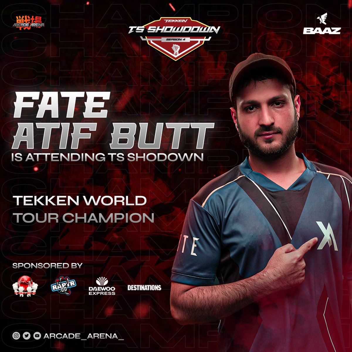📣 Player Announcement 📣

The Unstoppable, The Unbeatable, The #TWT, <a href="/iesf_official/">IESF</a> Champion, one-and-only <a href="/AtifButt540/">Fᴀʟᴄᴏɴ | ᴀᴛɪꜰ</a> will be at <a href="/BAAZ_GG/">BAAZ</a> sponsored #TSSHOWDOWN (Season 4). 💪

Register now:
start.gg/TSSHOWDOWN4

More Player announcements are on the way. 🤩

#JoinTheGame 🏆