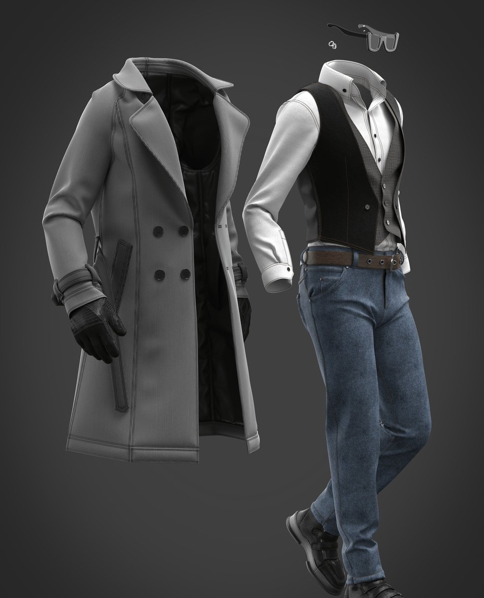 CLO_virtual's tweet photo. Men's outfit created by z.r.cg26. Including gloves, and leather shoes! 

Marvelous Designer highlights the CONNECT marketplace uploaded items to promote creators' artwork. Join the community on Connect and Share your work!

#CONNECT #clovirtualfashion #clo3d #marvelousdesigner https://t.co/RE5SWknvNE
