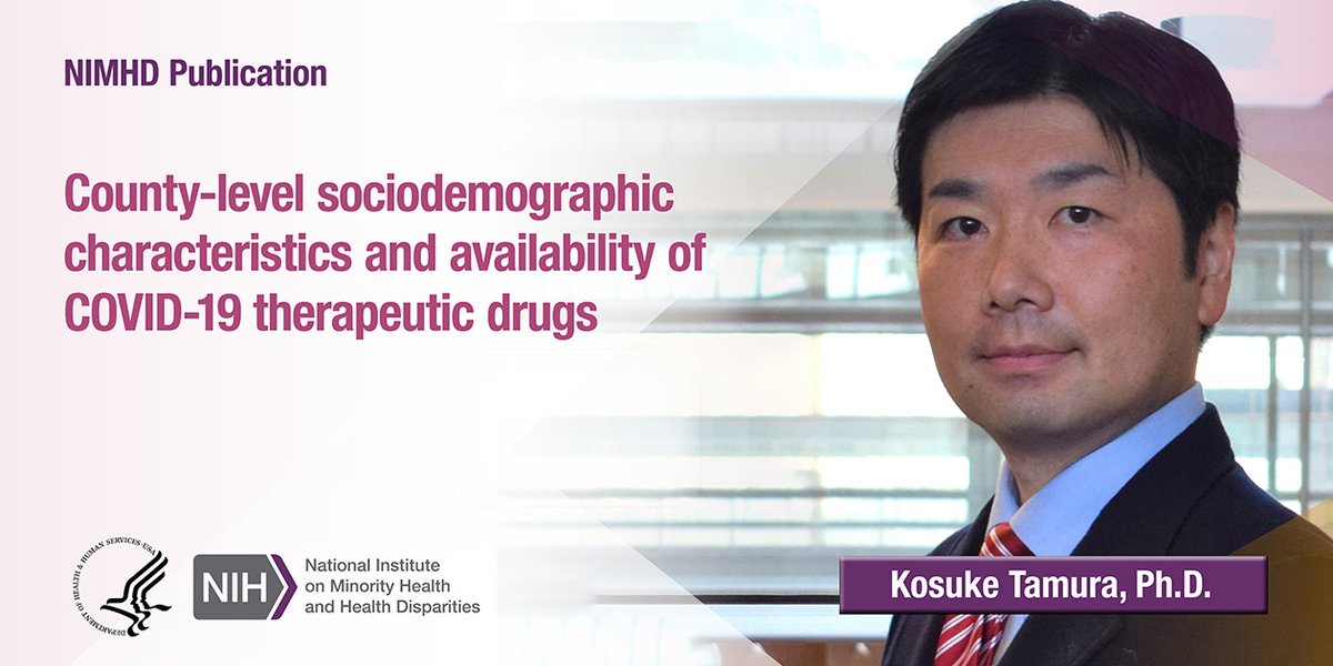 NIMHD's tweet photo. New publication co-authored by NIH’s #StadtmanInvestigator @TheTamuraLab shows disparities in access to COVID-19 therapeutic drugs across the U.S., especially in counties with high rates of poverty and high numbers of Black individuals. Learn more: https://t.co/YrUwuHJPhR https://t.co/VhLeUdx1yy