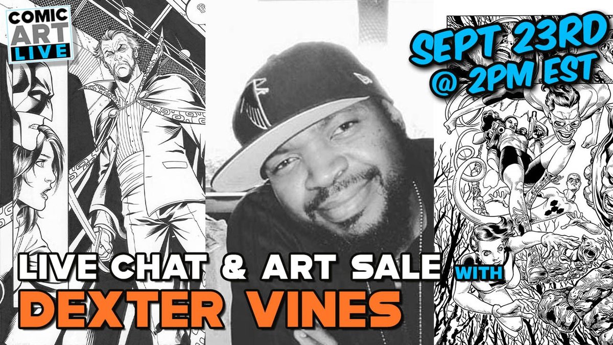 TOMORROW, folks, Sat., Sep. 23 at 2 p.m. Eastern! A great LIVE art chat and art SALE with @DexstarInks and @comicartfans! Set your reminder NOW, and don't miss out! GO: youtube.com/watch?v=JZDhFQ…