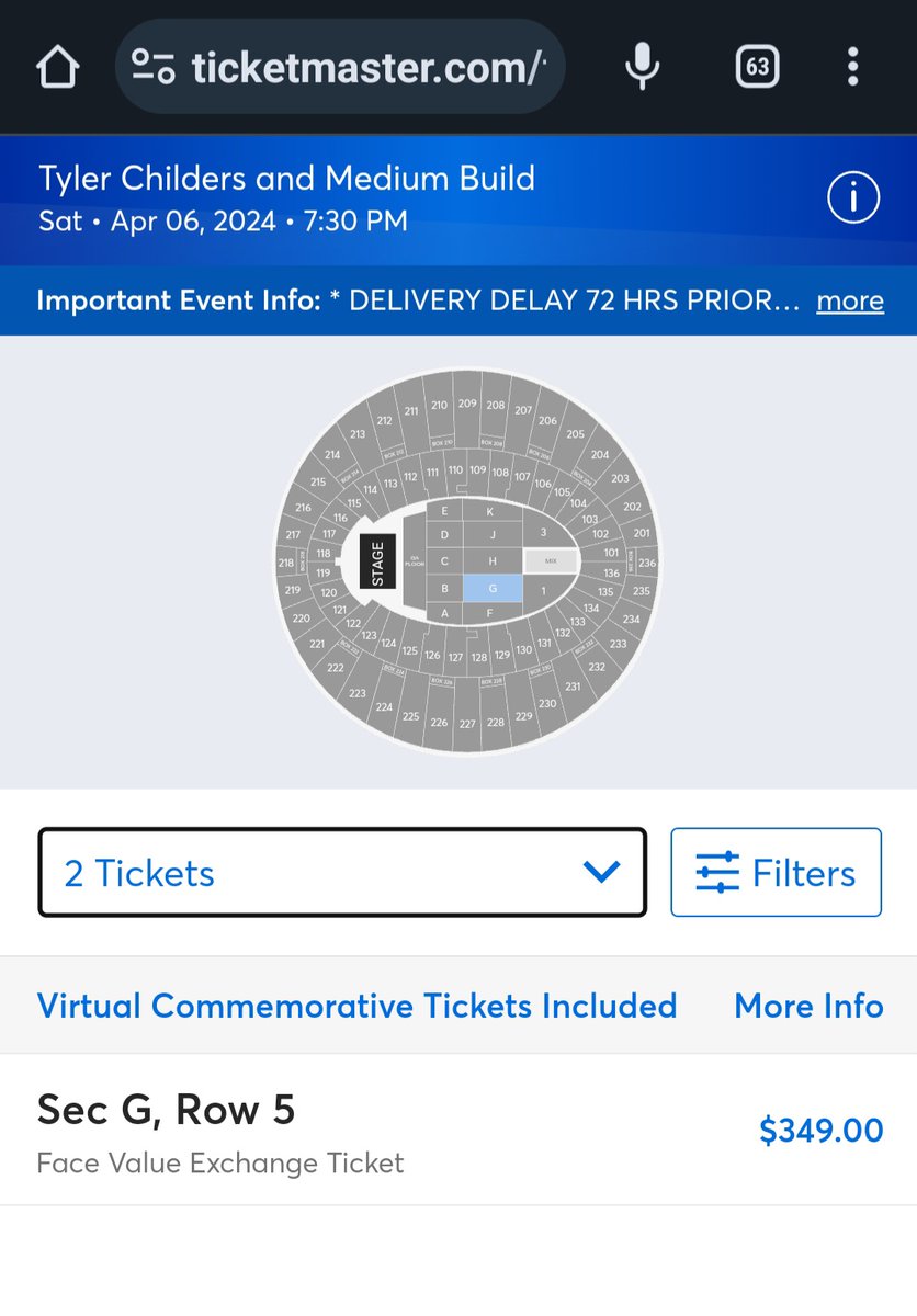 lwingebach's tweet photo. For all you still trying to get Tyler Childers tickets for his April 6th show in Inglewood, CA, there are two available on Ticketmaster rn. You've got to do the "2 Tickets" dropdown filter though (it's not showing up if you have "1 Ticket" in the filter).
#concert  #music #LosAngeles