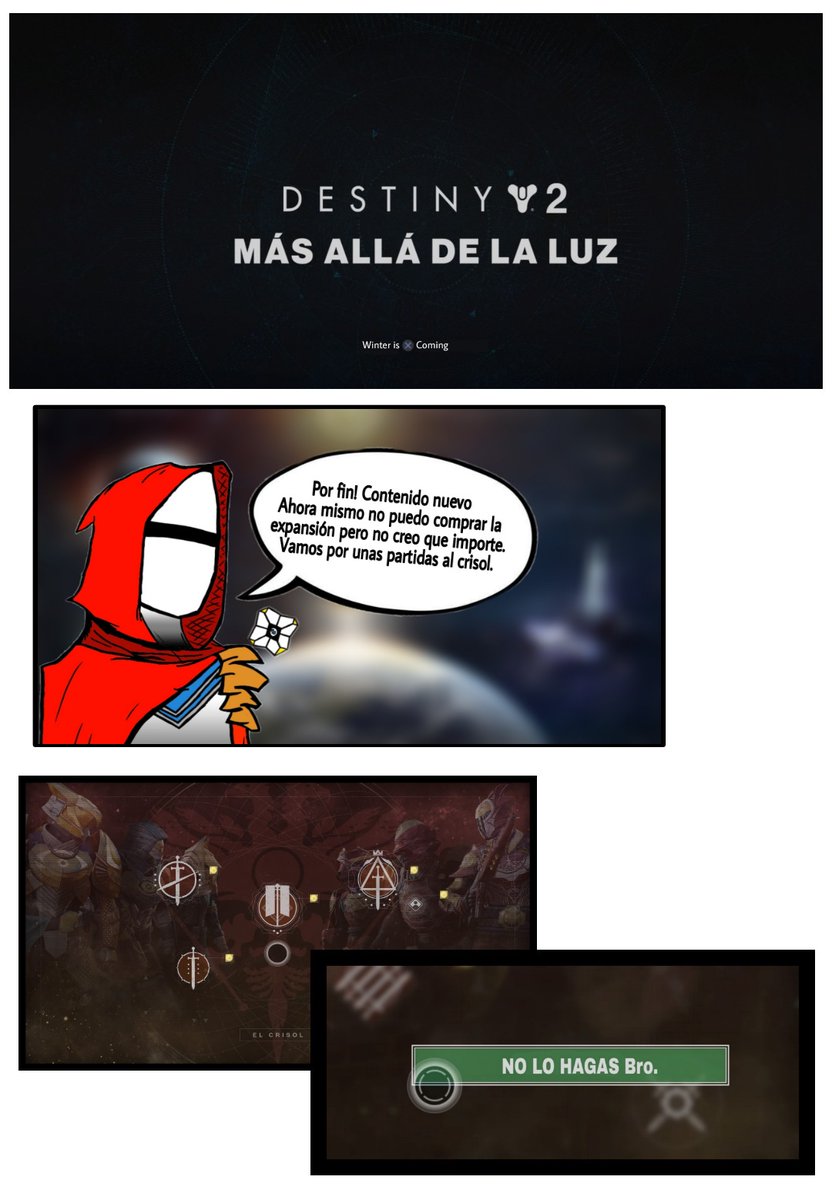 Dionin_knight's tweet image. No quiero que esto se pierda, este cómic es viejo de cuando Destiny 2 saco el  DLC  de "Mas allá de la luz" y de aquí salio el avatar y el banner del canal 
#Destiny2 #BeyondLight