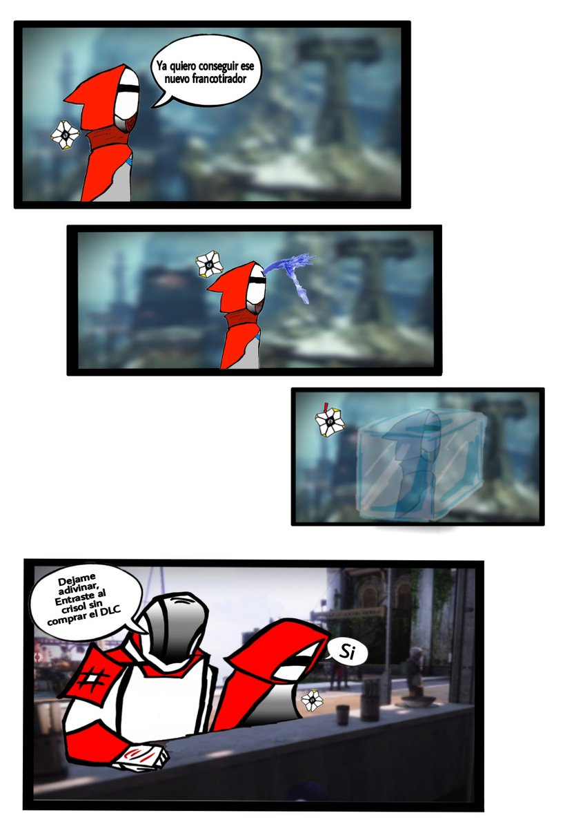 Dionin_knight's tweet image. No quiero que esto se pierda, este cómic es viejo de cuando Destiny 2 saco el  DLC  de "Mas allá de la luz" y de aquí salio el avatar y el banner del canal 
#Destiny2 #BeyondLight