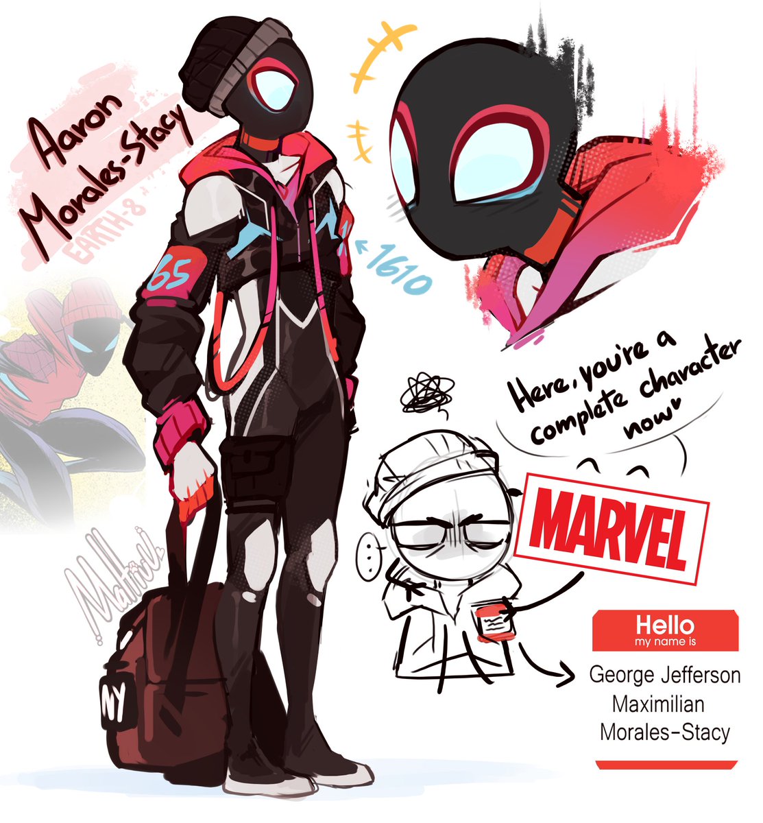 _MaltiuU_'s tweet photo. #Ghostflowerweek  
day 7 : Your choice = G̶e̶o̶r̶g̶e̶ ̶J̶e̶f̶f̶e̶r̶s̶o̶n̶ ̶M̶a̶x̶i̶m̶i̶l̶i̶a̶n̶ 
 Aaron Morales-Stacy in my style
🖤

#Ghostflower #AcrossTheSpiderVerse https://t.co/IN9QCpFTbE