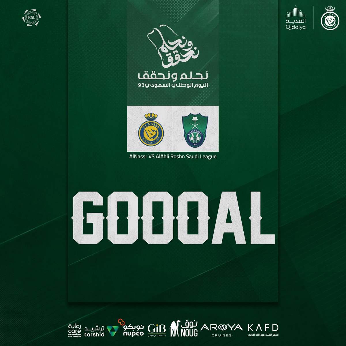 AlNassrFC_EN's tweet photo. ⚽️ || GOOOOOAAAAL! 🤩🐐
Ronaldo scores the first goal 4’ for @AlNassrFC 
#AlNassr 1:0 #AlAhli
#AlNassrAlAhli https://t.co/keTDls3omr