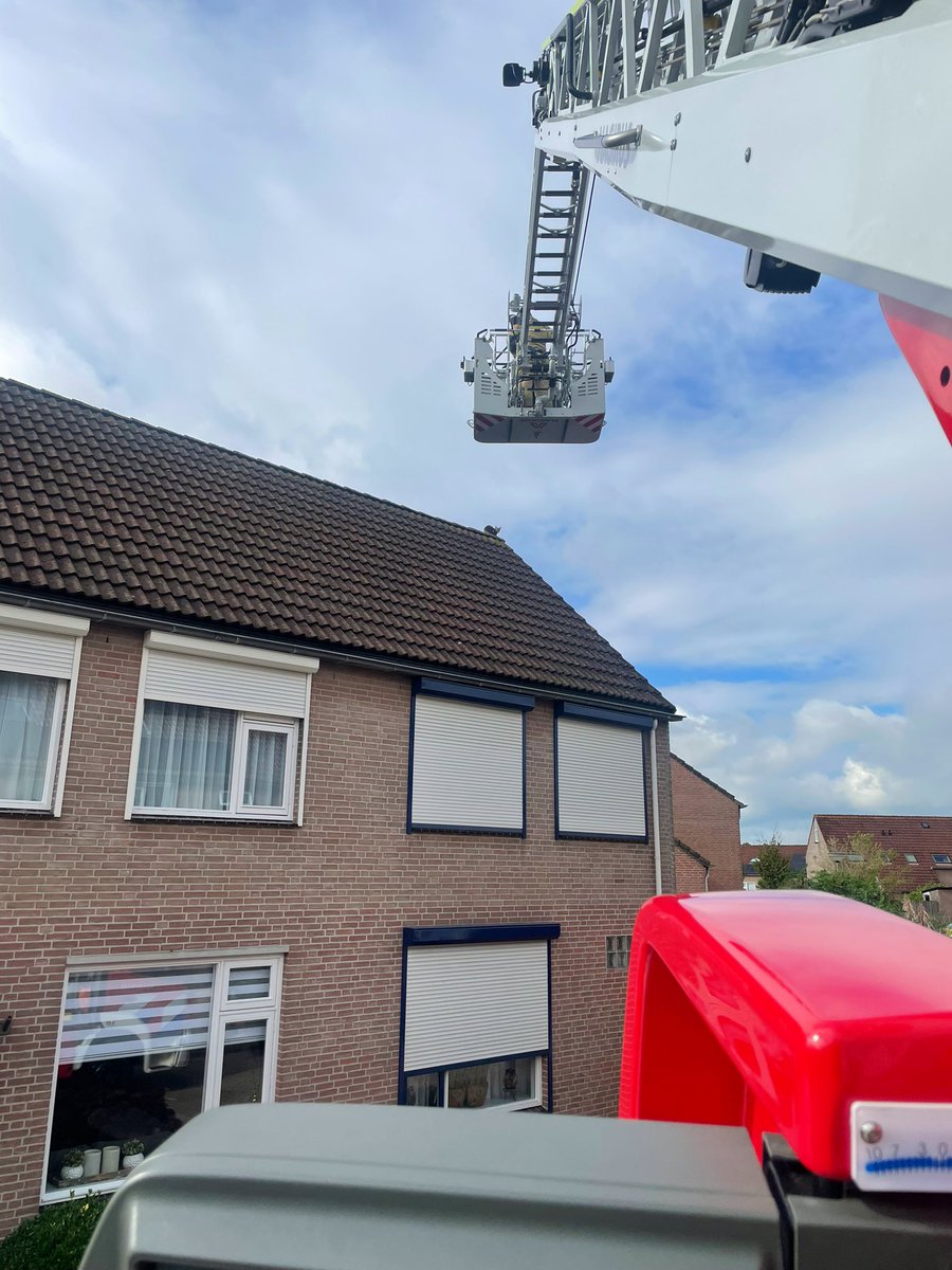 BrandweerGOR's tweet photo. Vanochtend op verzoek van de @VRMWB uitgerukt naar #Nieuwendijk voor een kat op het dak. Toen onze collega in de #autoladder dichtbij kwam, koos de kat het hazenpad! Kat via dak en schuur weer veilig op de grond. Binnen ‘t uur weer terug in #Gorinchem! https://t.co/x2WCadvsbq