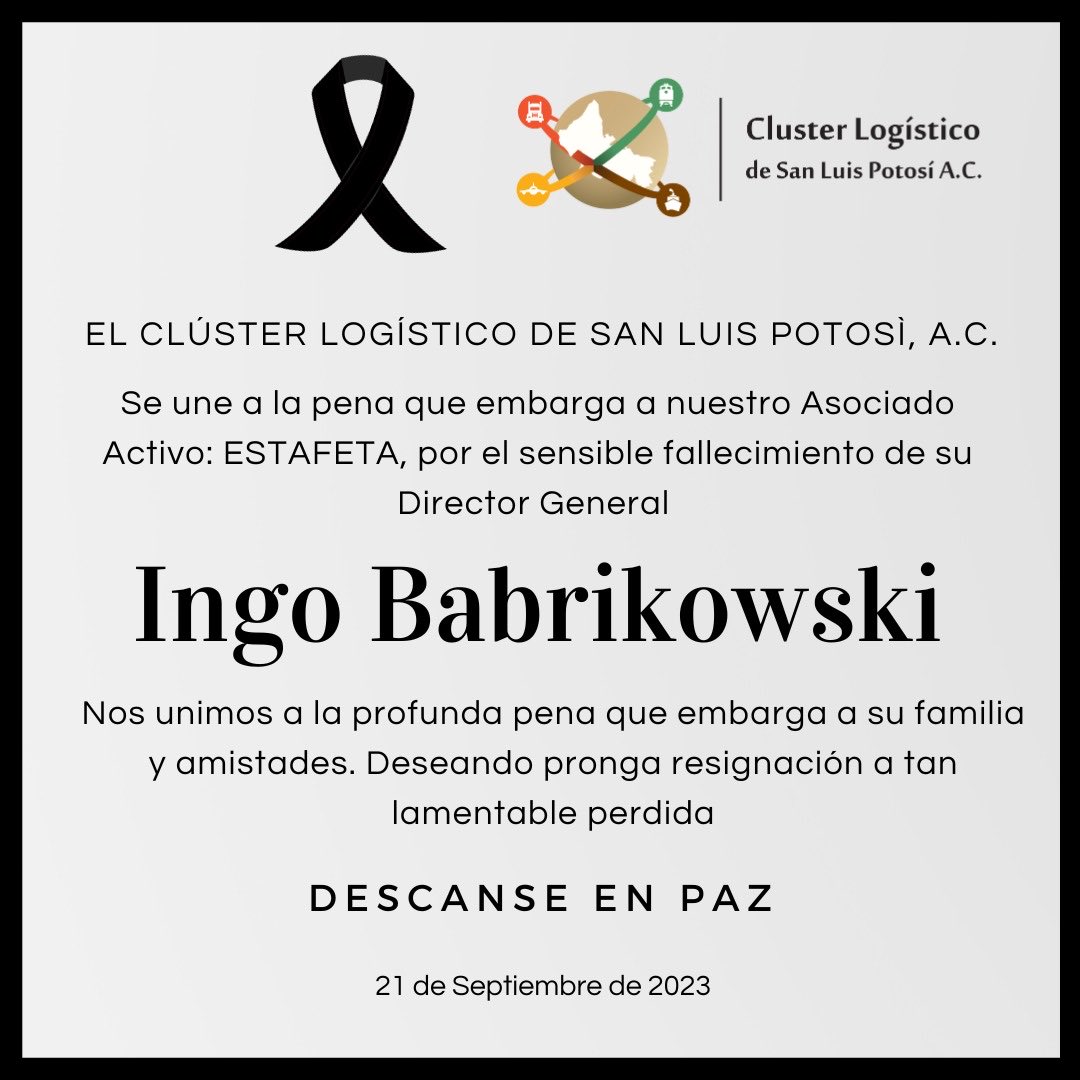 CLSLP_AC's tweet image. El ⁦@CLSLP_AC⁩ se une a tan lamentable pérdida. ⁦@estafeta⁩