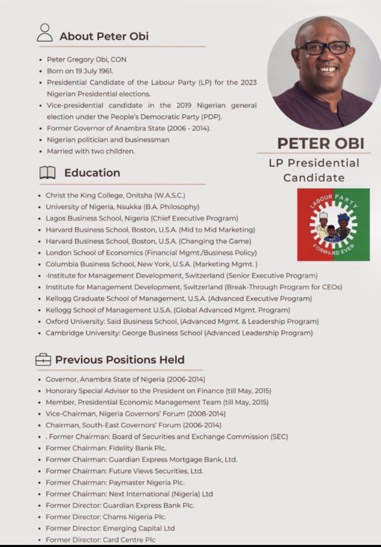 firstladyship's tweet photo. Peter Obi’s verifiable academic records.

Show us BAT’s records, if you have 2 balls? https://t.co/98oZV145fU