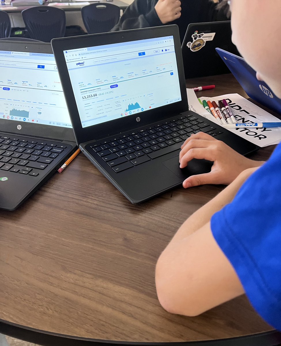 Jessica Orrostieta (@mrs_orrostieta) on Twitter photo Financial Friday for 7th grade Innovative Thinkers. These gifted learners are investigating companies for potential investments. They will be competing with students across the nation in the Stock Market Game! <a href="/NISDGTAA/">NISD GT & AA</a> <a href="/EarlRudderMS/">Rudder Middle School</a> Financial Friday for 7th grade Innovative Thinkers. These gifted learners are investigating companies for potential investments. They will be competing with students across the nation in the Stock Market Game! <a href="/NISDGTAA/">NISD GT & AA</a> <a href="/EarlRudderMS/">Rudder Middle School</a>