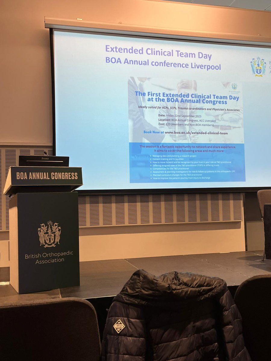 Two of our inspiring Orthopaedic ACP’s today presented at the @BritOrthopaedic for the First Extended Clinical Team Day at the BOA Annual Congress @ACCLiverpool! Well done Claire and Jane @GWH_NHS
