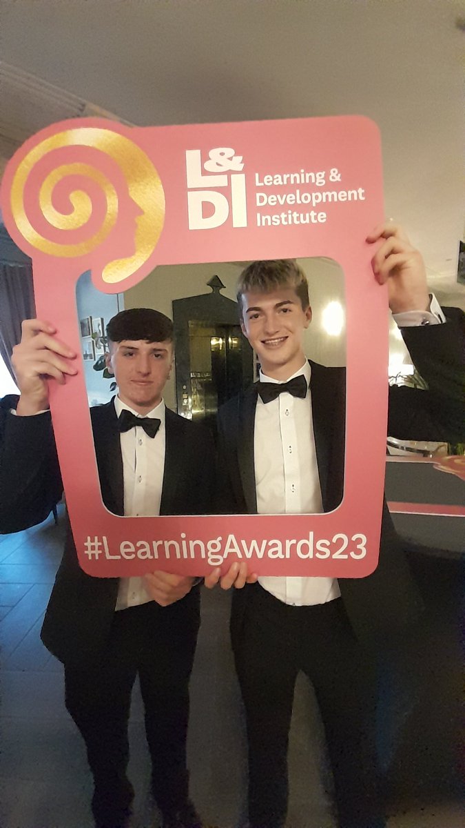 LandDInstitute's tweet photo. Meet our TY work experience help this evening at the Excellence in Learning Awards: Paul and Niall - and be sure to get your photo taken by them with our Insta frame!
#LearningAwards23 https://t.co/QsZBK8Jum3