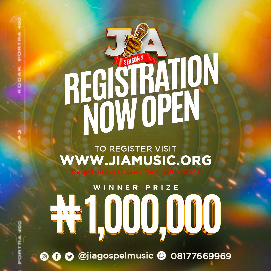 jiagospelmusic's tweet photo. You are four steps away from winning the grand prize of 1million Naira .
Visit https://t.co/dRDQWEgPDx,  and follow the steps on the flyer .

#jiagospelmusic #music #TrendingNow https://t.co/rsZwXjWiql