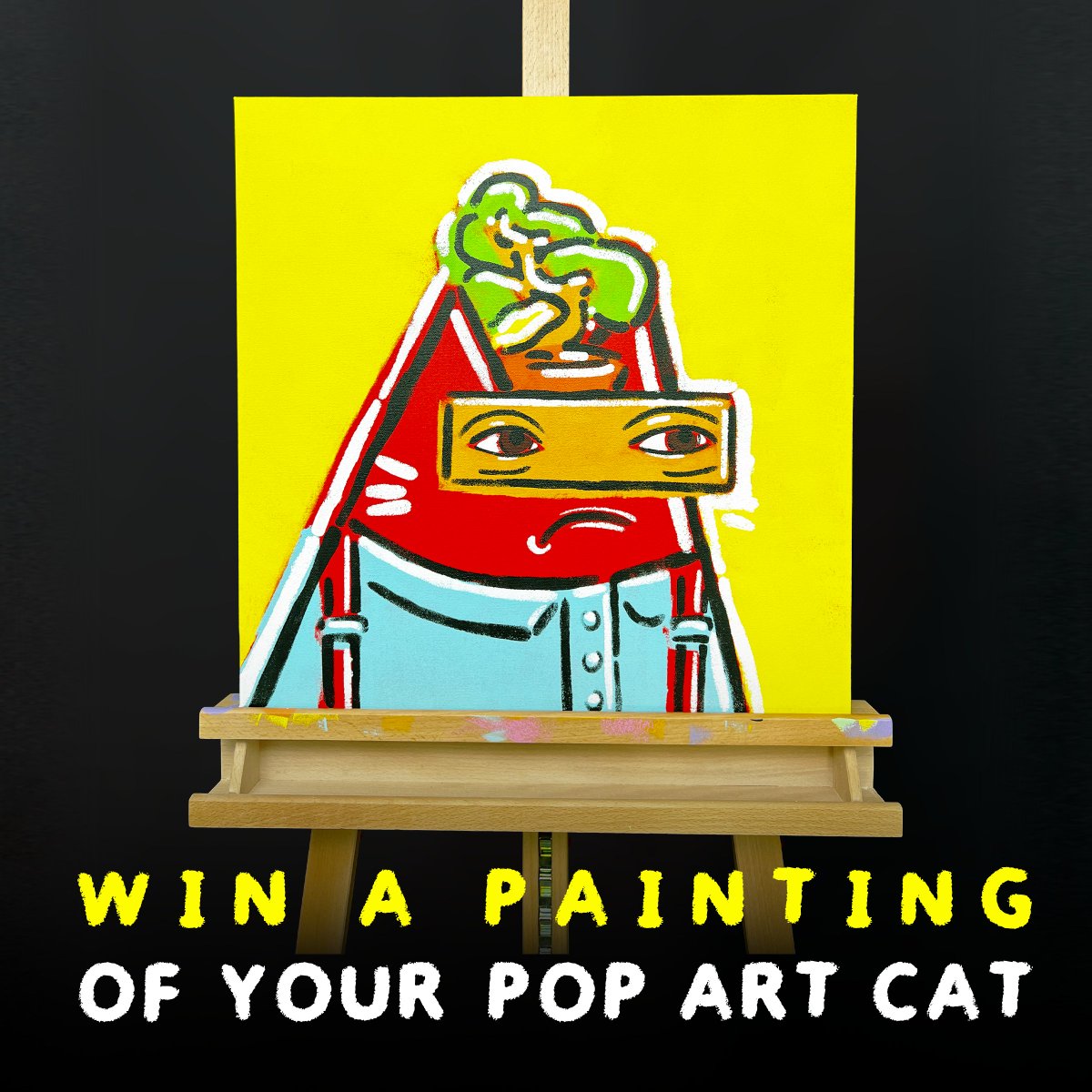 GIVEAWAY!!! Every week, @mattchessco paints a lucky holder's Pop Art Cat. To enter: Like, RT, Follow us, Post an image of your Pop Art Cat in the comments. Announcing the winner in ∼24 hours. Tune in to Matt's livestream on Sunday at 7pm EST.