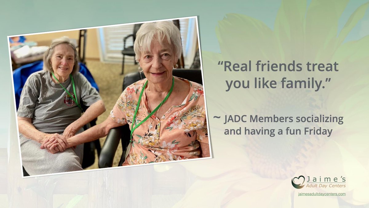 Happy Friday! We love our members and the 'family' environment they bring to Jaime's ADC! 😍💜
#memorycare #seniorcare #lutzfl