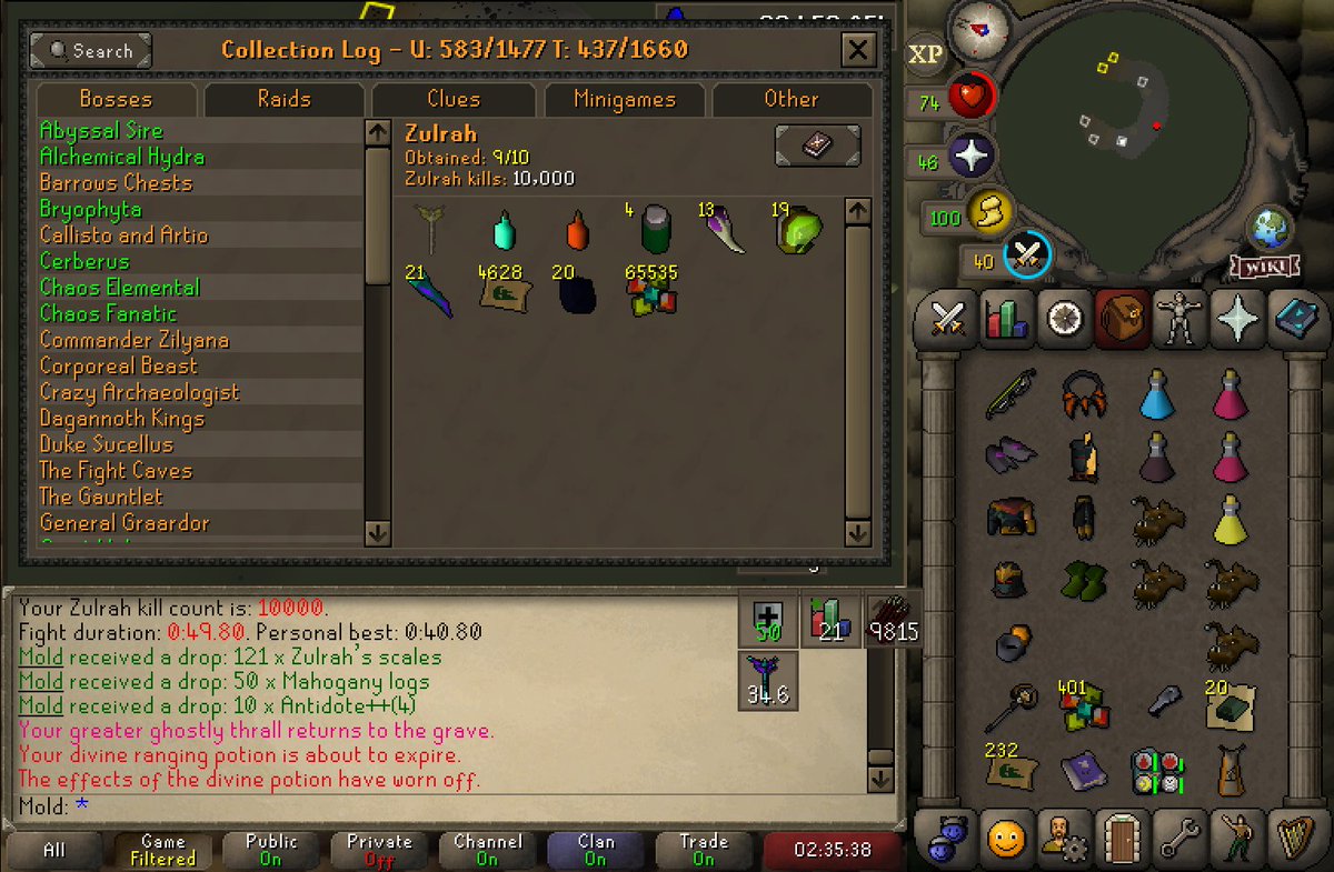 MoldRs's tweet image. 10,000 Zulrah KC✅ First boss in the 5 digits!

#OSRS #Zulrah #Pvm #Runescape