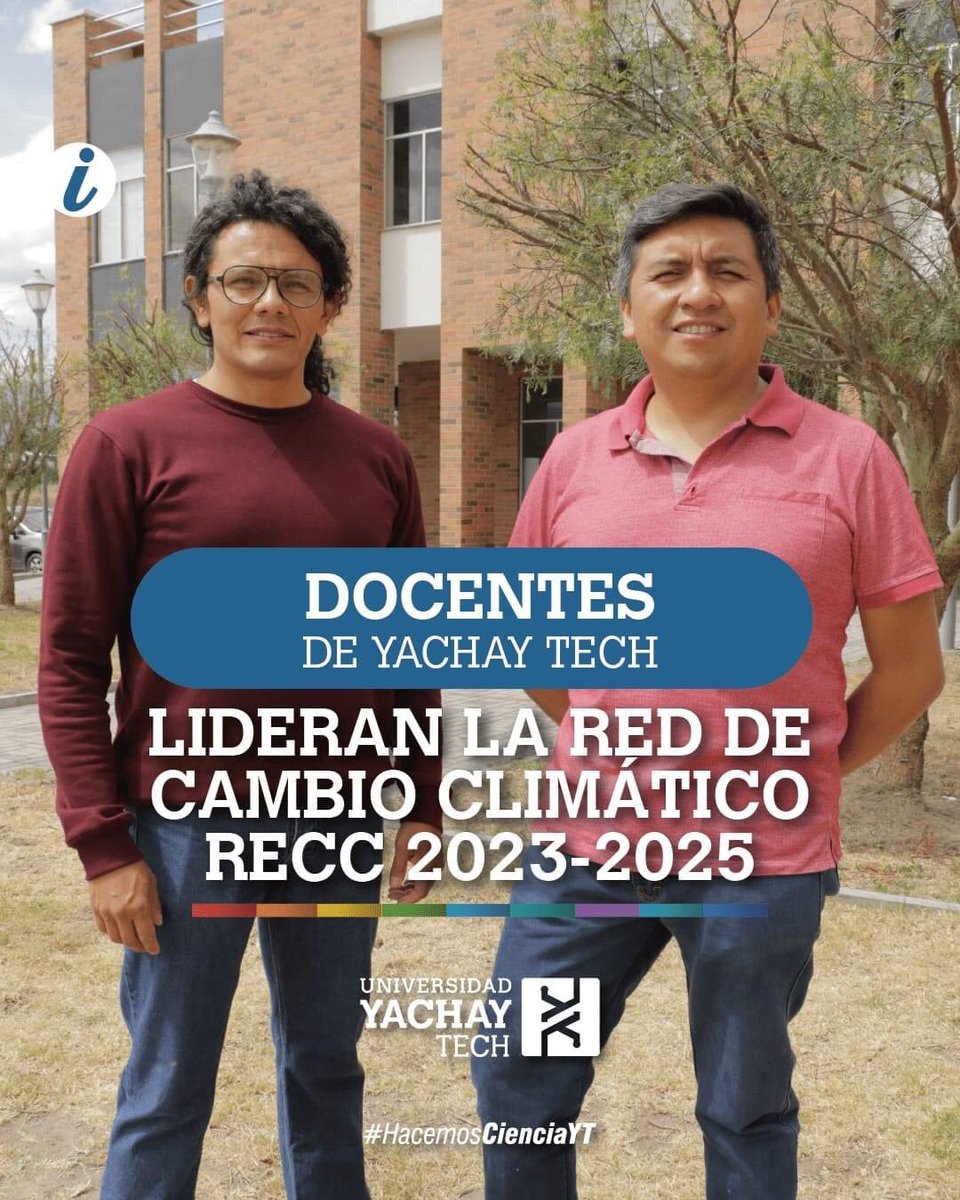 GeoYachayTech's tweet photo. 🌍 ¡Grandes noticias! Nuestros docentes lideran la Red de Cambio Climático RECC 2023-2025. 🍃
👨‍🔬¡Son un ejemplo de cómo la educación superior puede forjar un futuro más sostenible! 💚 #CambioClimático #LiderazgoAmbiental #SomosYachayTech https://t.co/vSmVHxpUyv