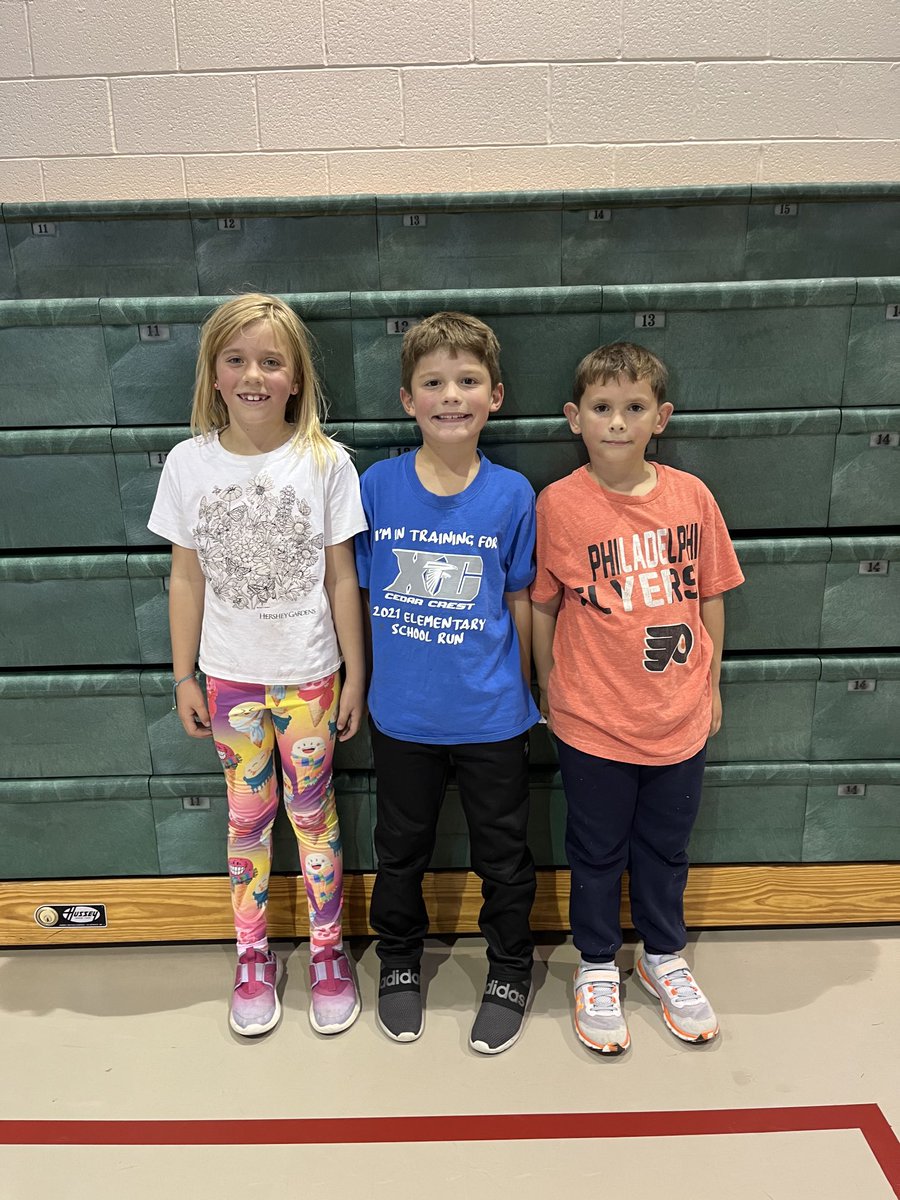 Mrs. Gilmartin’s 2nd grade class finishes our day with a great 1/2 mile! Linden Ahrns (4:15), Jeremiah Nolan (4:40), &amp; Oliver Morgan (5:21) go 1-2-3. Let’s Go 💯