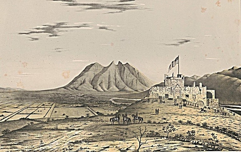 El ejército estadounidense controla el poniente de la ciudad de #Monterrey, toma el fortín de la Libertad y ocupa por la tarde del 22 de septiembre de 1846 el Obispado; la bandera de EUA es izada. #BatalladeMonterrey #SitiodeMonterrey 
//Adrián Cruz//