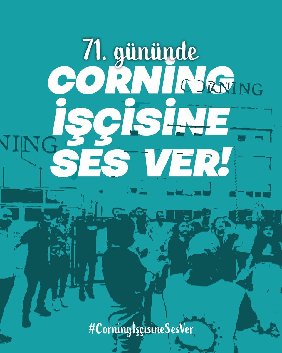 ErenEroglu22300's tweet photo. Gebze'de bulunan Lastik-İş'in yetkili olduğu Corning Kablo fabrikasında TİS uyuşmazlığı sonucu başlayan grev 71. gününde.

İşçiler #CorningİşçisineSesver tagi ile twitter eylemi yaparak seslerini duyurmaya çalışıyor.  Sözümüzü Corning (@CorningDirenisi) işçileri için söyleyelim https://t.co/LGA79uvjSx