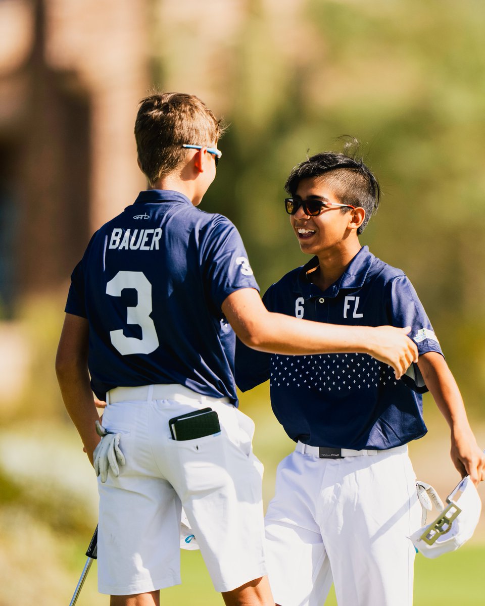 PGAJrLeague's tweet photo. Is there anything better than teammates? From experience, we'd say no. ❤️ 

We love watching it on full display at @TheSolheimCup and can't wait to see it next week at @rydercup. https://t.co/TMNINlz7zC