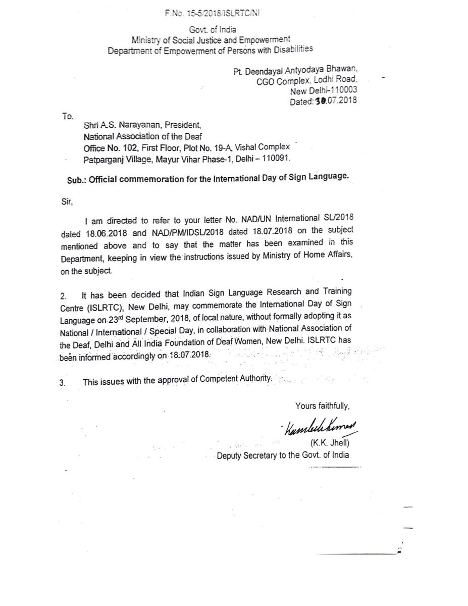 PankajsoniKumar's tweet photo. "On Aug 29, 2023, we, WBFDS, requested Dr. Shashi Panja's Minister of WCD &amp; SW recognition of International Sign Language Day, but received no response."#signlanguageday 
@MamataOfficial @wbdhfw @PMOIndia @narendramodi @MSJEGOI @MoHFW_INDIA @india_nad @WFDeaf_org @WBFDS2017 https://t.co/I06wCBx0eY