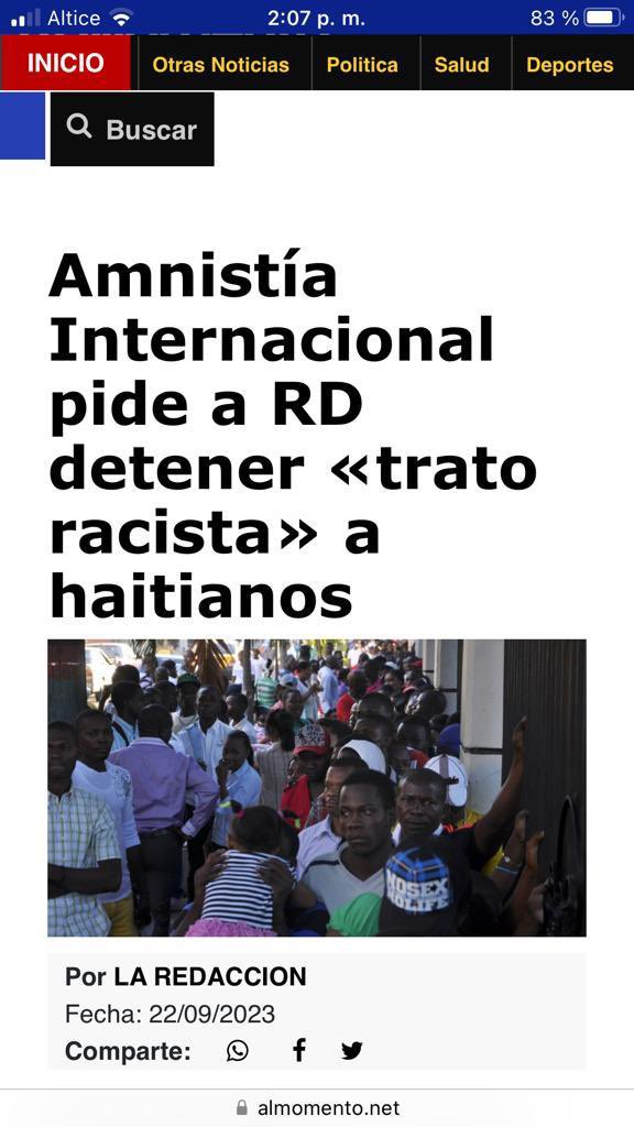 Una cosa es la verdad y otra muy distinta lo que se proyecta con falsa propaganda. En RD nunca ha existido xenofobia ni racismo estructural como falsamente sostiene Amnistía Internacional. Lo que sí se evidencia es campaña sucia contra nuestro país. Es momento de unidad nacional.