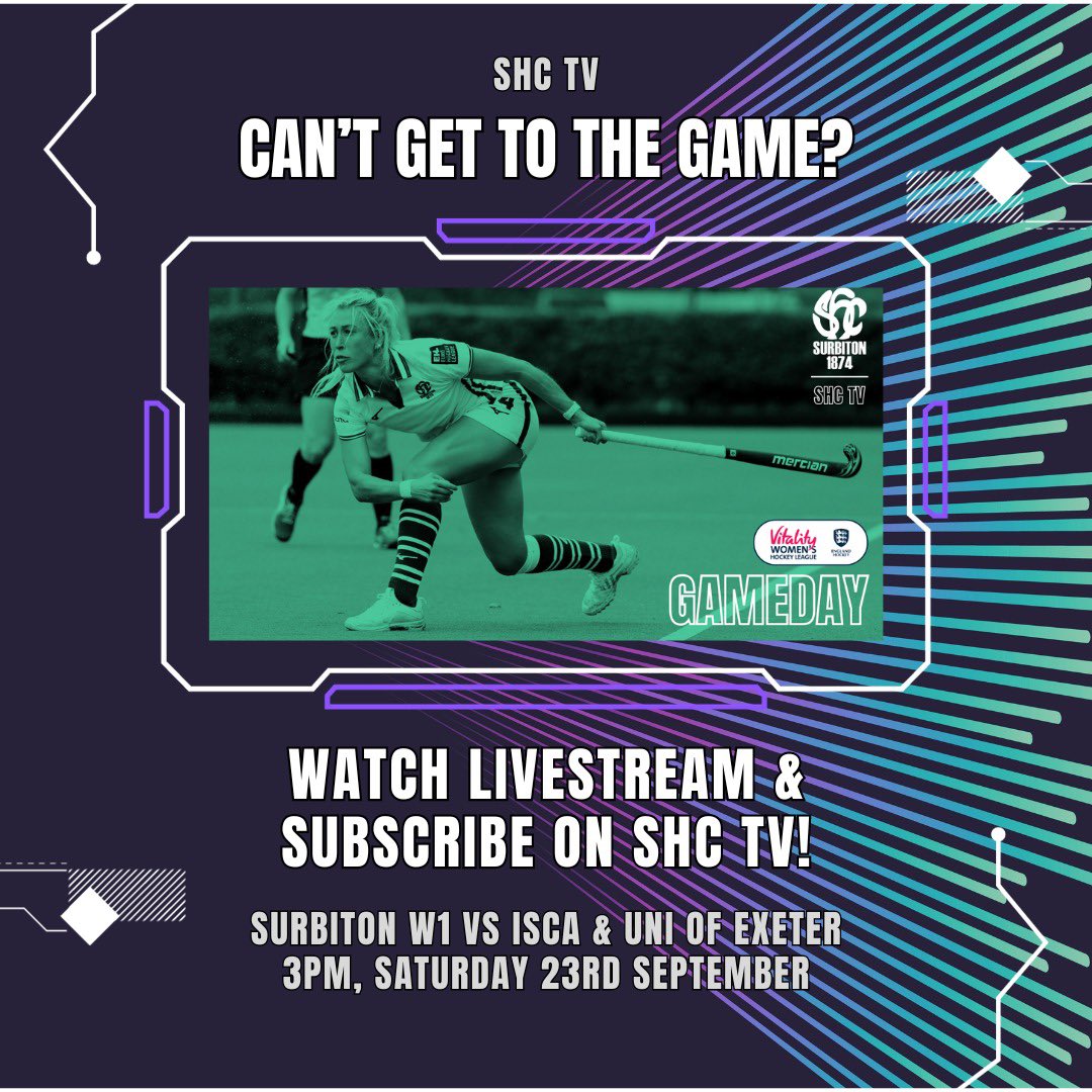 🆂🅷🅲 🆃🆅

📺 We are excited to be live streaming Premier Division games live from Surbiton HC this season!

Watch online &amp; subscribe to our YouTube channel 🔗 bit.ly/45iZpyh

LIVE tomorrow at 3pm: <a href="/SurbitonW1s/">Surbiton Women's 1s</a> vs <a href="/iscahockeyclub/">@iscahockeyclub</a> 🤩

#SHC  ∙  surbitonhc.com