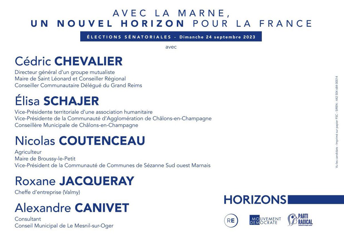 lise_magnier's tweet image. 🗳️ Dimanche, nous choisirons nos 3 sénateurs marnais.
Je suis fière d’avoir accompagné @cchevalier51 et ses colistiers pour leur campagne dynamique, sérieuse et déterminée pour la Marne ! 

Grands électeurs marnais, ensemble, choisissons notre Horizon ! 🔵⚪️🔵⚪️